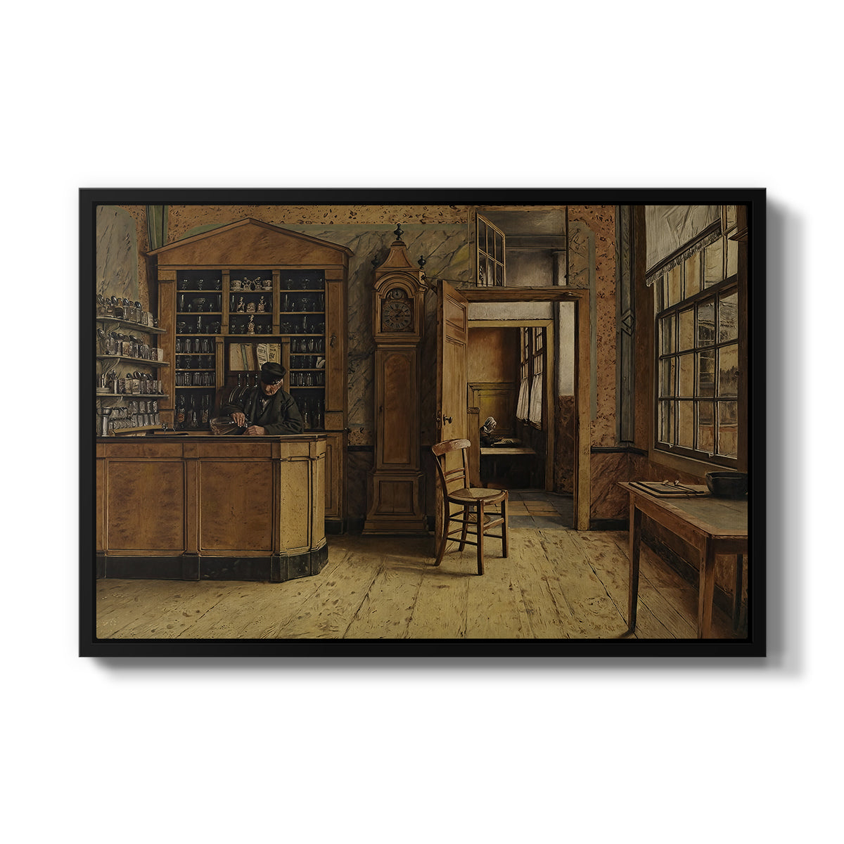 The Old Inn 'Het Loodshuis' in Antwerp, 1877 - Floater Framed Canvas Print