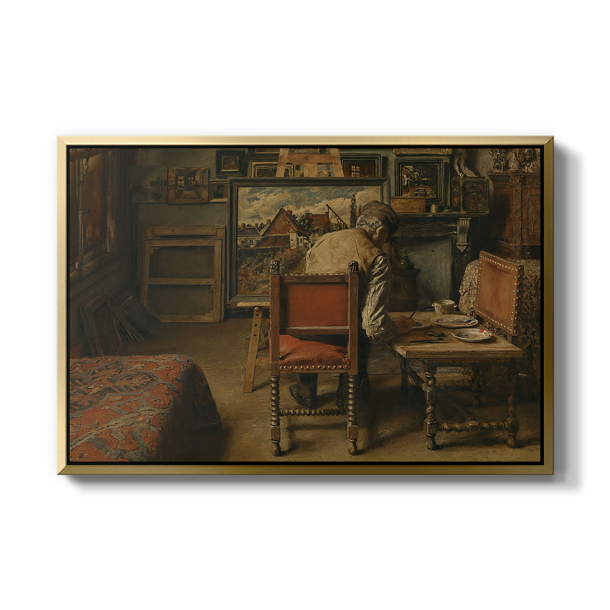 The Retoucher (The Restorer), 1876 - Floater Framed Canvas Print