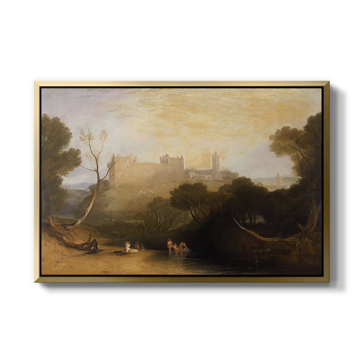 Linlithgow Palace, c. 1807 - Floater Framed Canvas Print