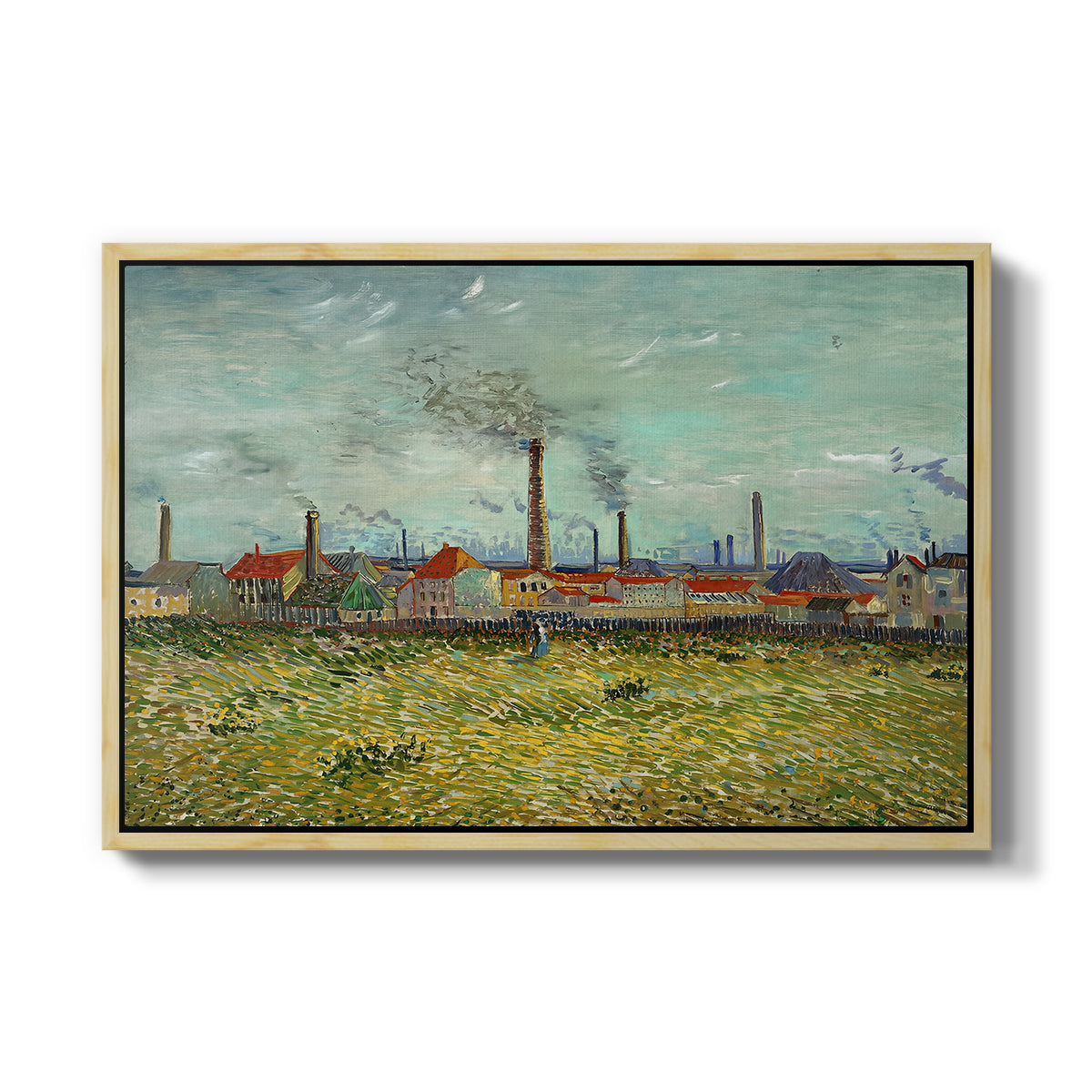 Factories at Clichy, 1887 - Floater Framed Canvas Print