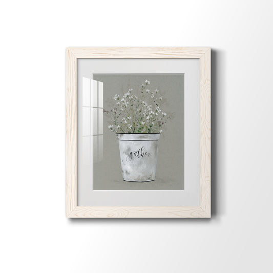 Bouquet of Grace Bucket Gather - Barnwood Framed Art Print