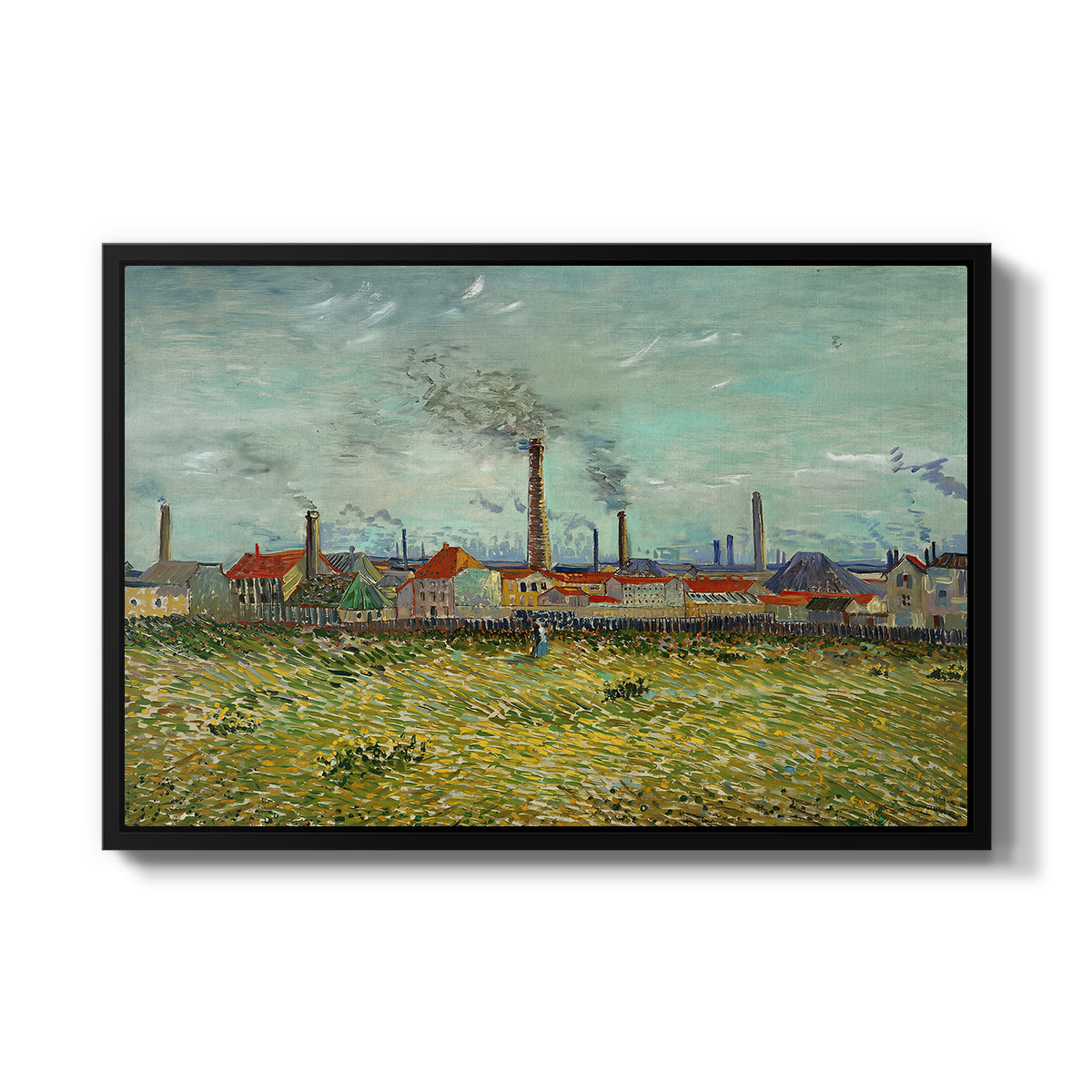 Factories at Clichy, 1887 - Floater Framed Canvas Print