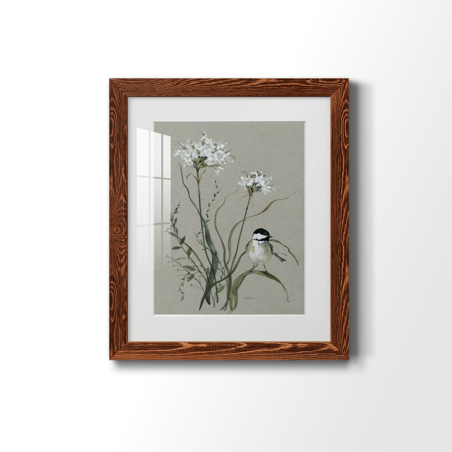 Bouquet of Grace Bird II - Barnwood Framed Art Print