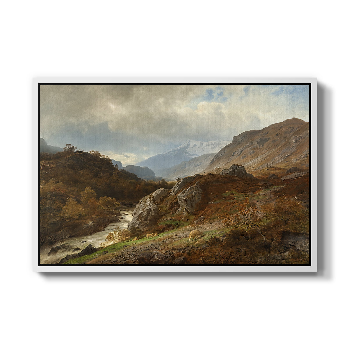 Mountain Landscape, 1864 - Floater Framed Canvas Print