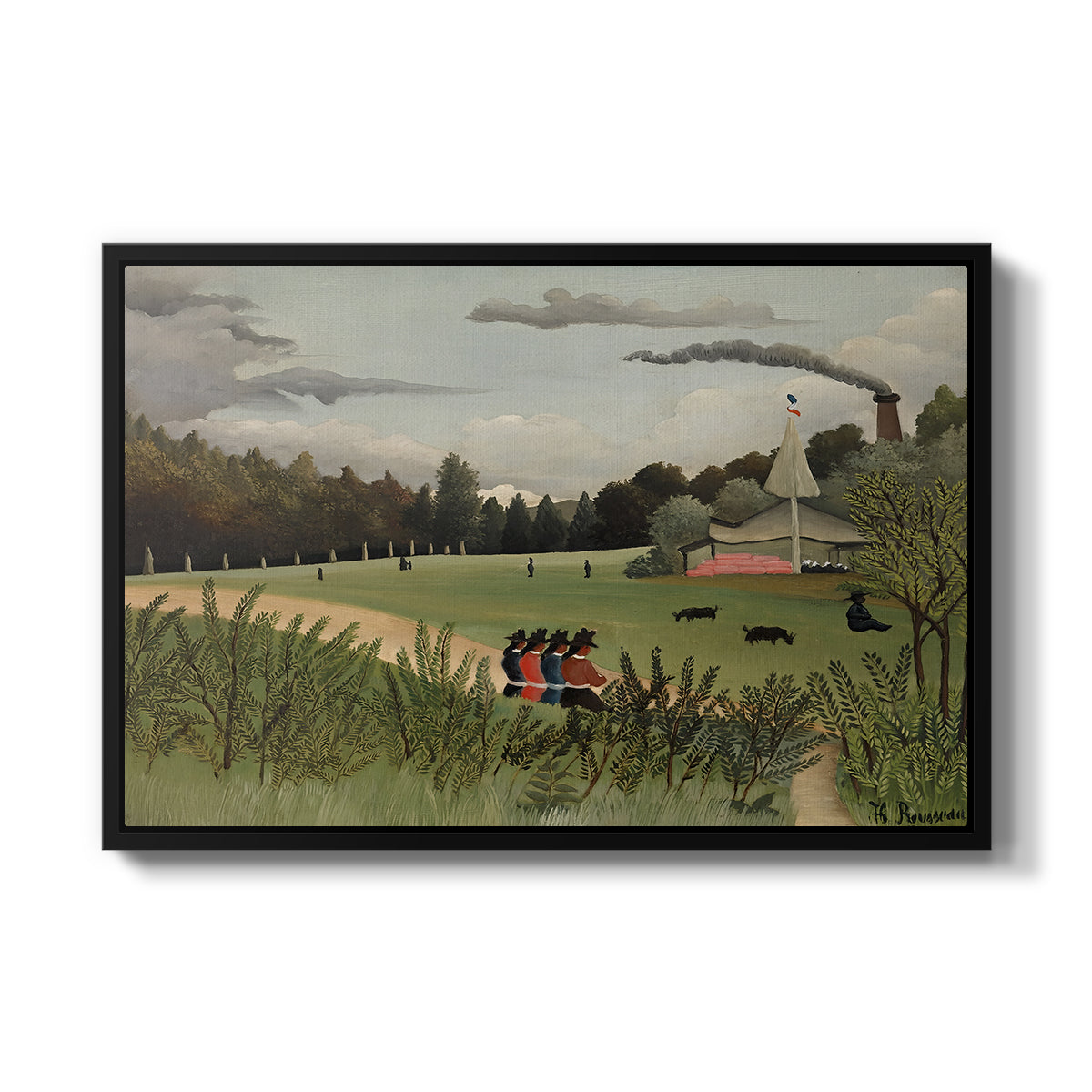The Chair Factory at Alfortville, 1897 - Floater Framed Canvas Print