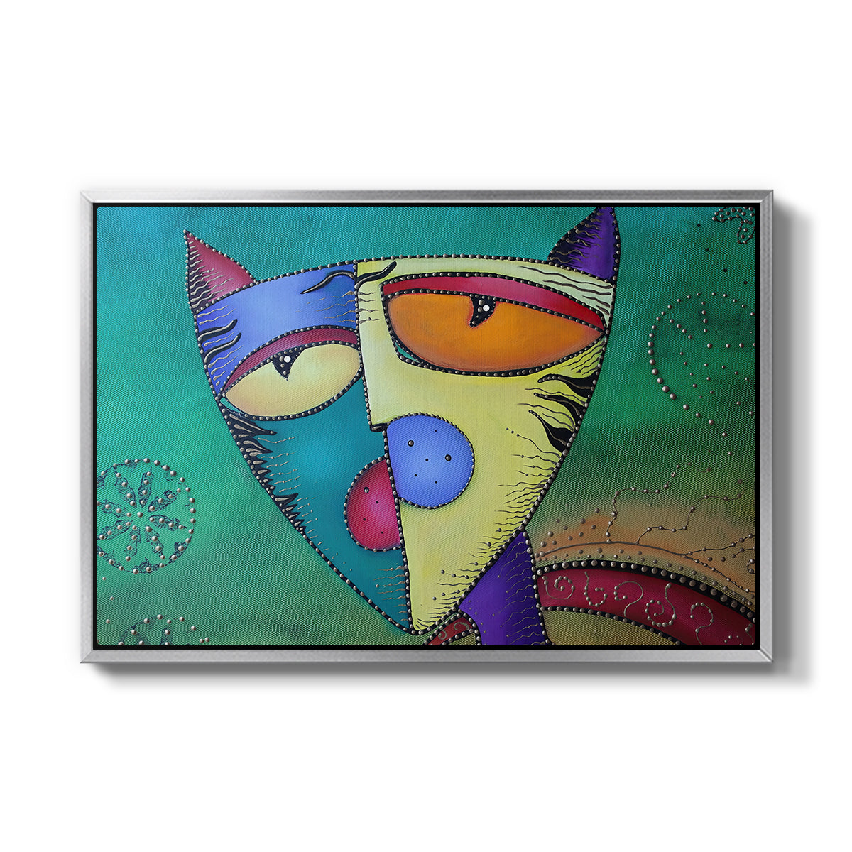 Celestial Cat - Floater Framed Canvas Print