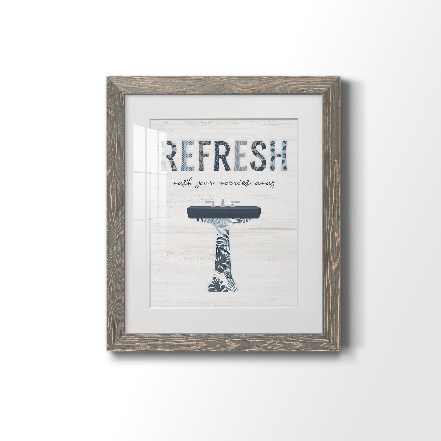 Palm Bath II - Barnwood Framed Art Print