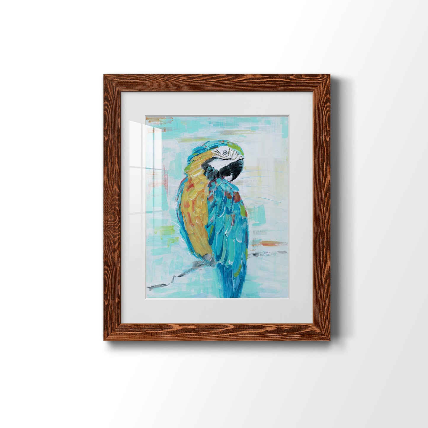 Island Parrot I - Premium Framed Print - Distressed Barnwood Frame - Ready to Hang