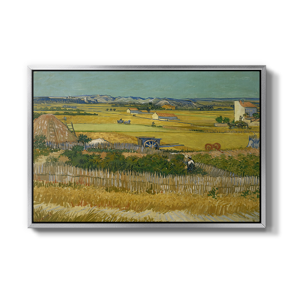 The Harvest, 1888 - Floater Framed Canvas Print