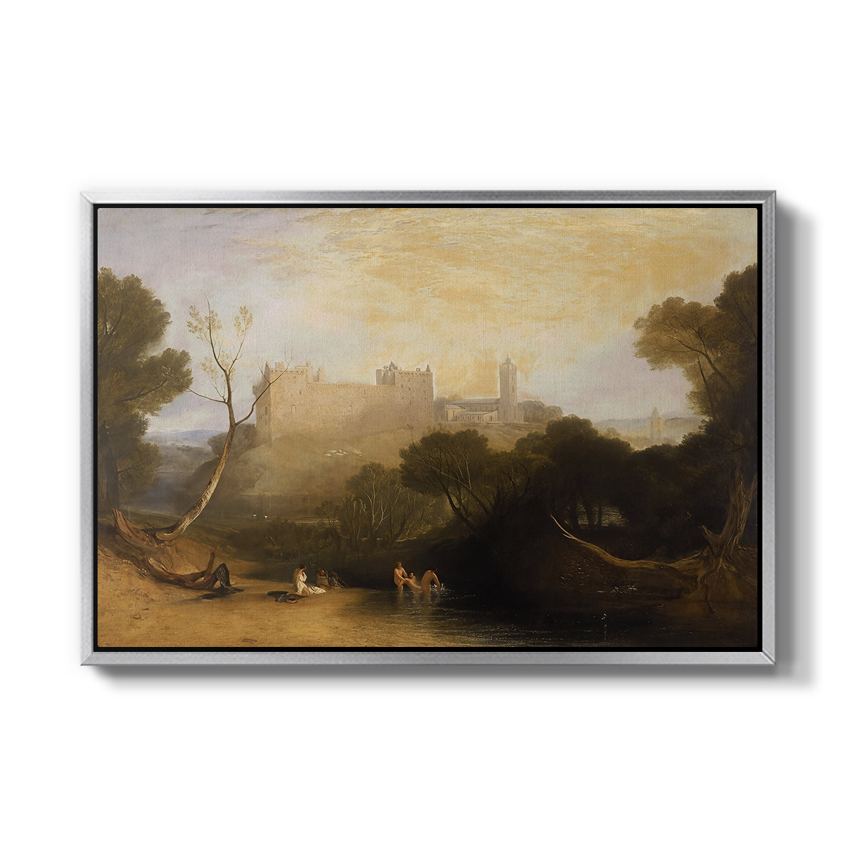 Linlithgow Palace, c. 1807 - Floater Framed Canvas Print