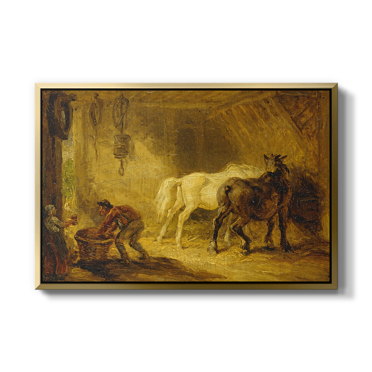 Heath Ewe and Lambs, 1810 - Floater Framed Canvas Print