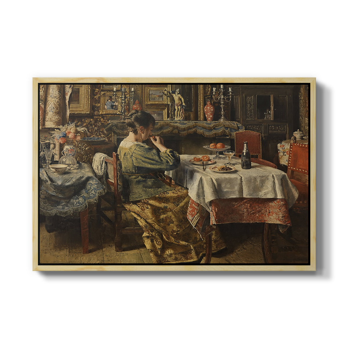 The Meal (De maaltijd), c. 1885 - Floater Framed Canvas Print