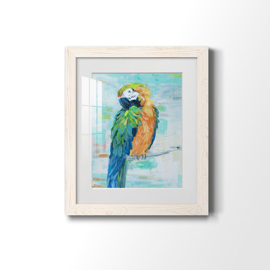 Island Parrot II - Barnwood Framed Art Print