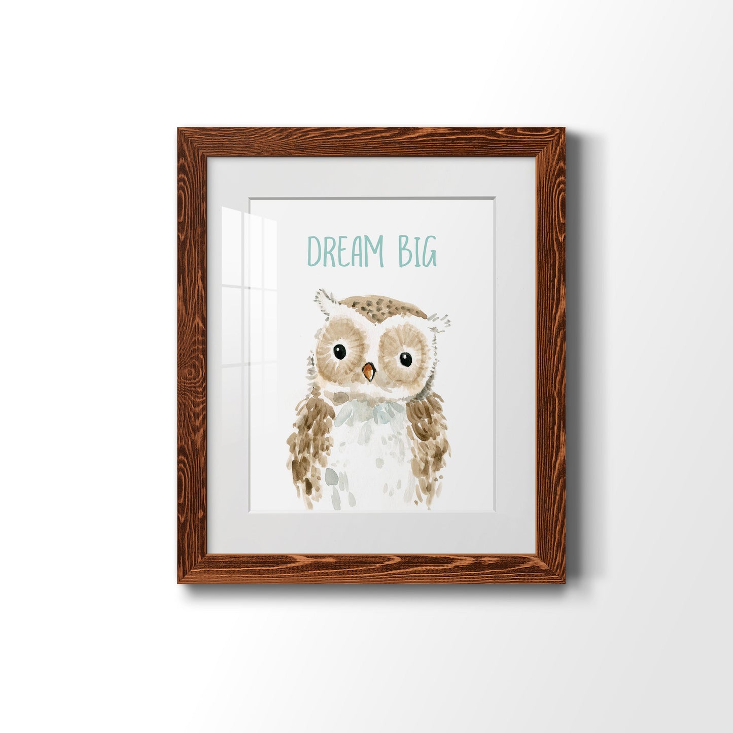 Dream Big Owl - Premium Framed Print - Distressed Barnwood Frame - Ready to Hang