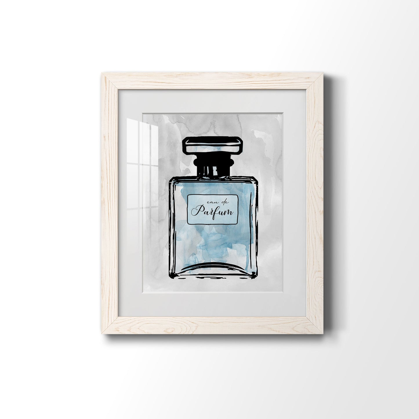 Blue Wash Perfume - Premium Framed Print - Distressed Barnwood Frame - Ready to Hang