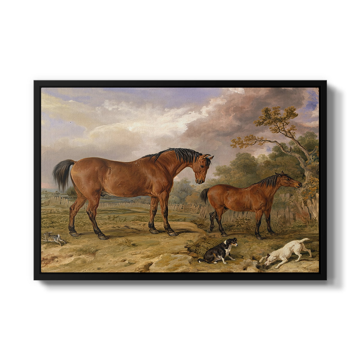 Portrait of Reformer, Blucher, Tory and Crib, Property of Rowland Alston, Esq., M.P., 1835 - Floater Framed Canvas Print