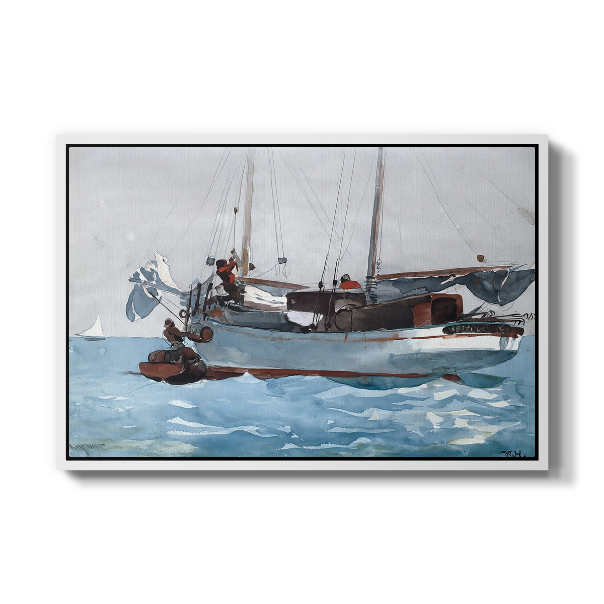 Taking on Wet Provisions, 1903 - Floater Framed Canvas Print