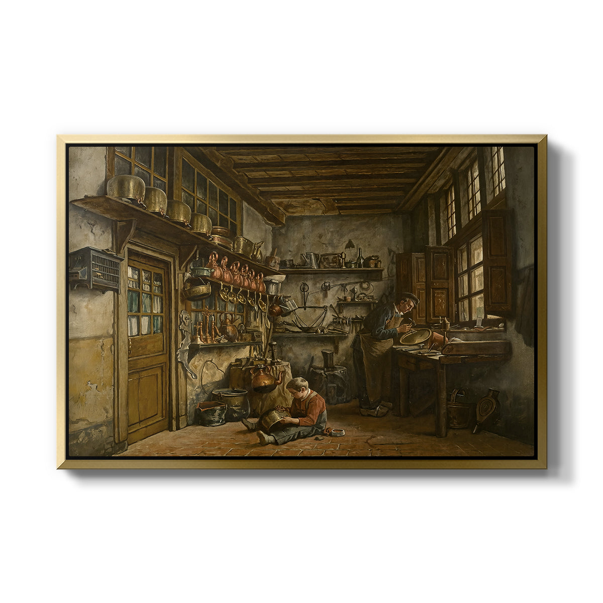 The Tinker, 1861 - Floater Framed Canvas Print