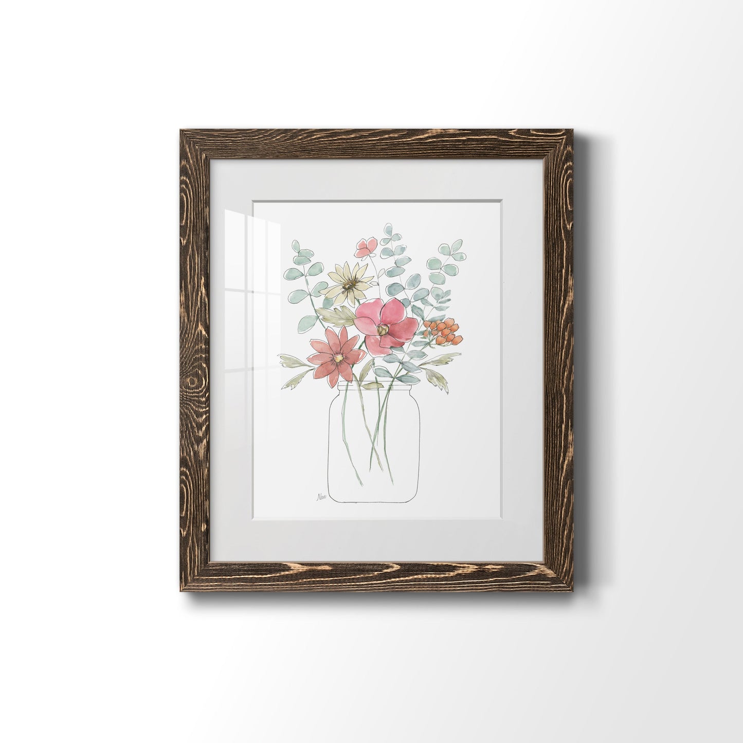 Whimsical Wildflowers II - Premium Framed Print - Distressed Barnwood Frame - Ready to Hang