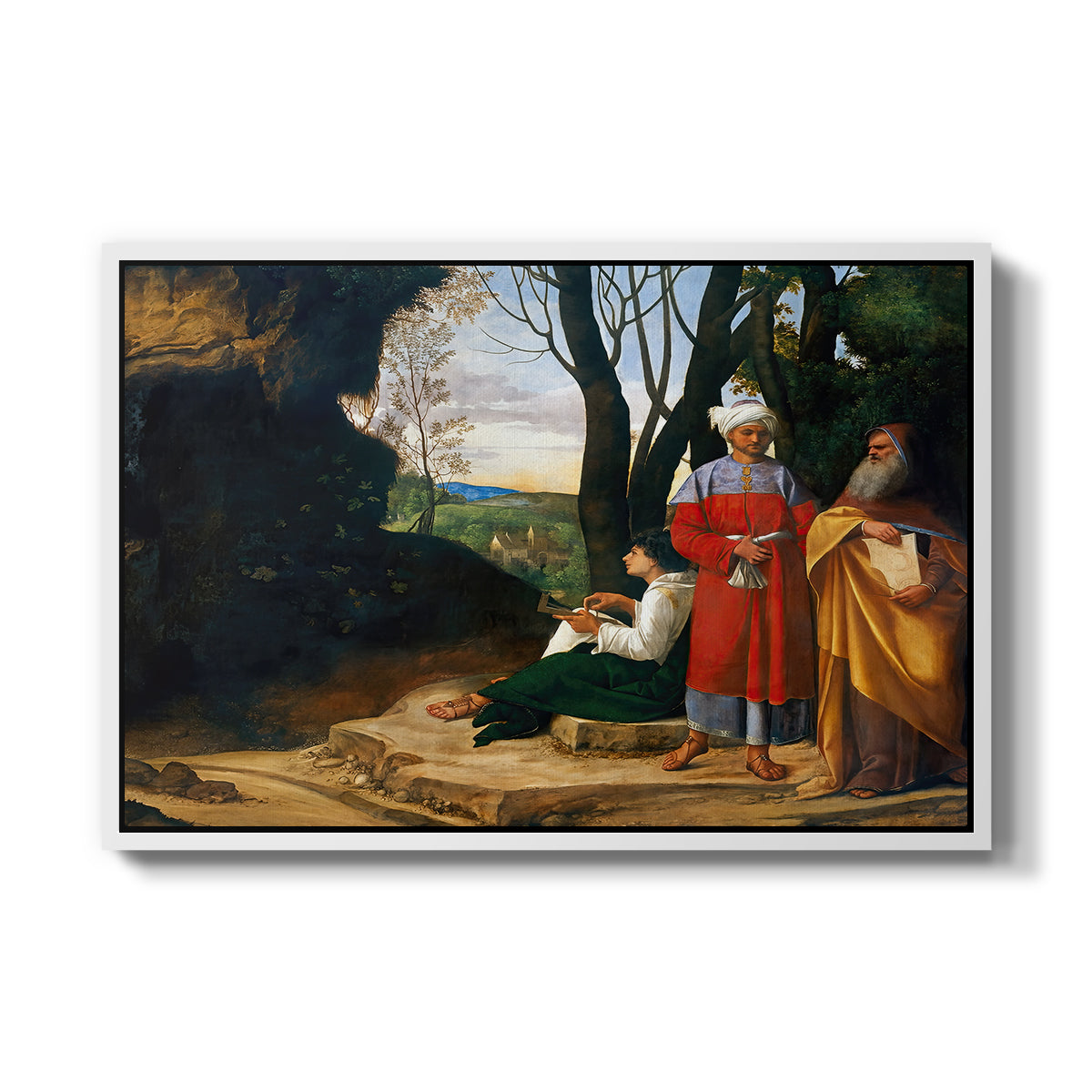 The Three Philosophers, c. 1508-1509 - Floater Framed Canvas Print