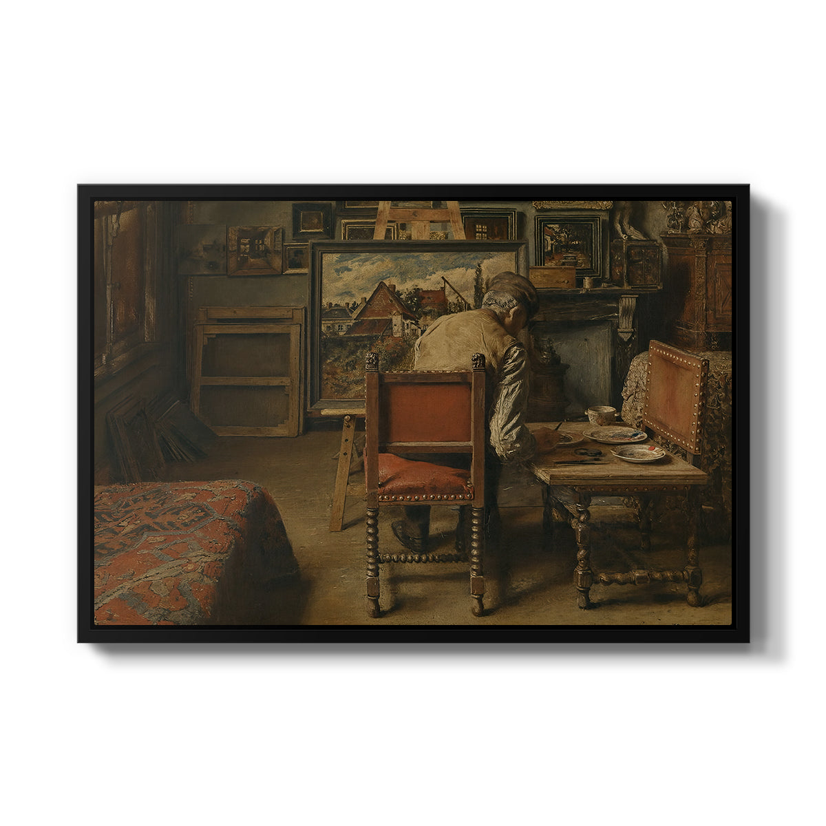 The Retoucher (The Restorer), 1876 - Floater Framed Canvas Print