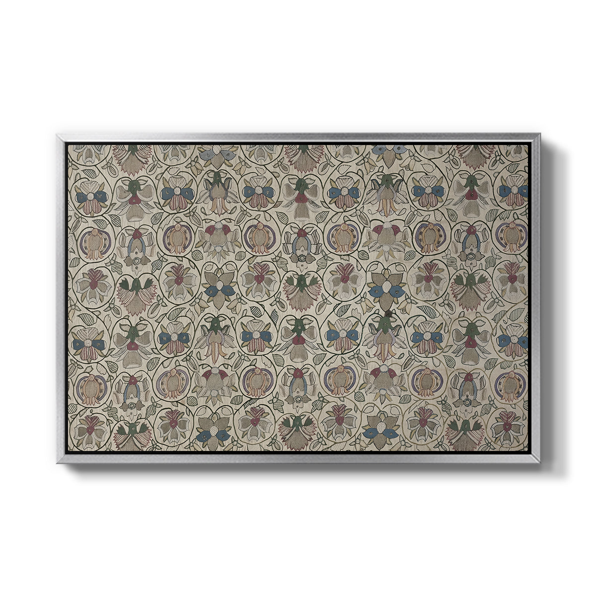 Long Cushion Cover (Printed Textile), c. 1600 - Floater Framed Canvas Print