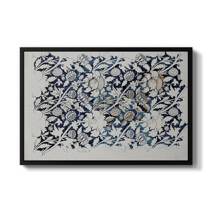 Watercolour for Printed Fabric Design: Wey, c. 1882-1883 - Floater Framed Canvas Print