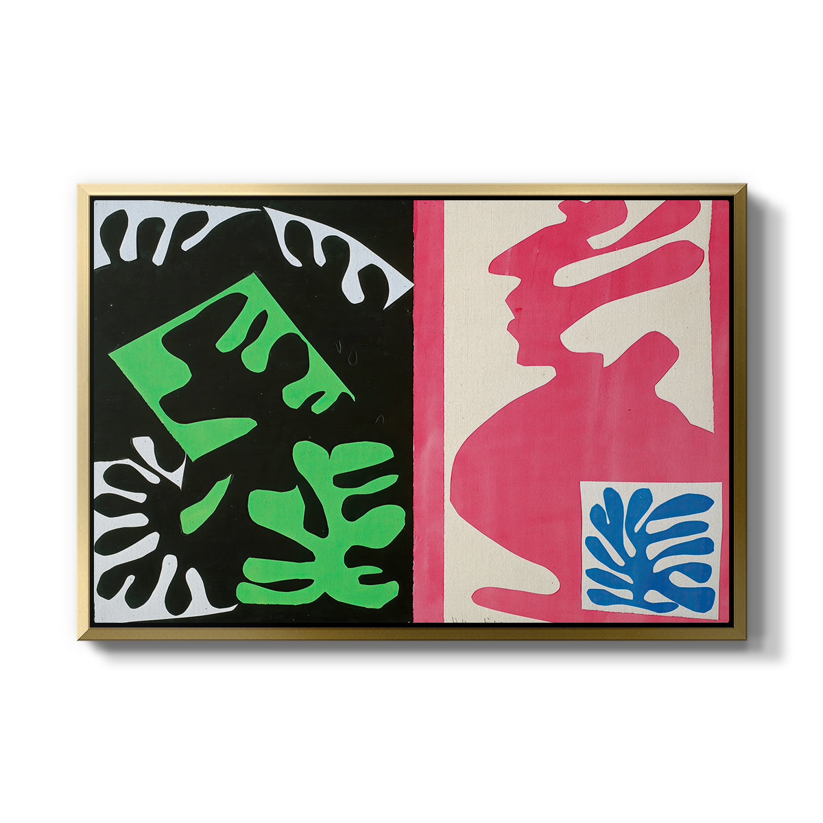 Composition, Black and Red, from Jazz, 1947 - Floater Framed Canvas Print