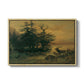 Wallowing Deer on the Shore of a Mountain Lake, c. 1850 - Floater Framed Canvas Print