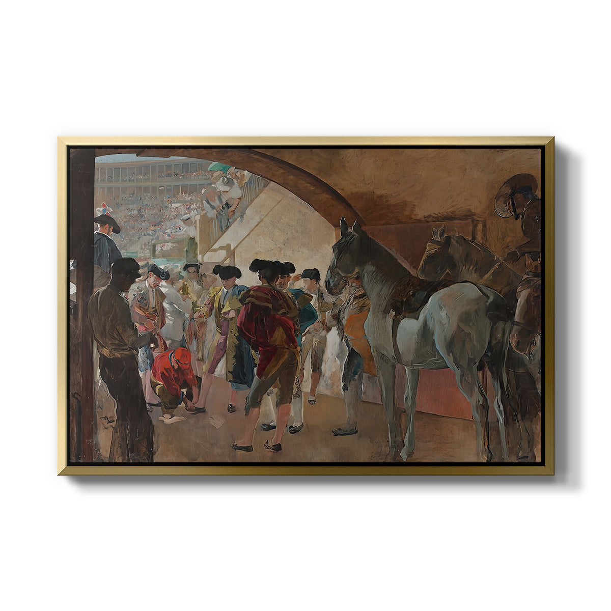 Before the Bullfight (Antes de la corrida), c. 1900 - Floater Framed Canvas Print