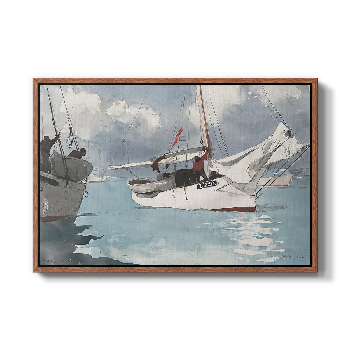 Fishing Boats, Key West, 1903 - Floater Framed Canvas Print