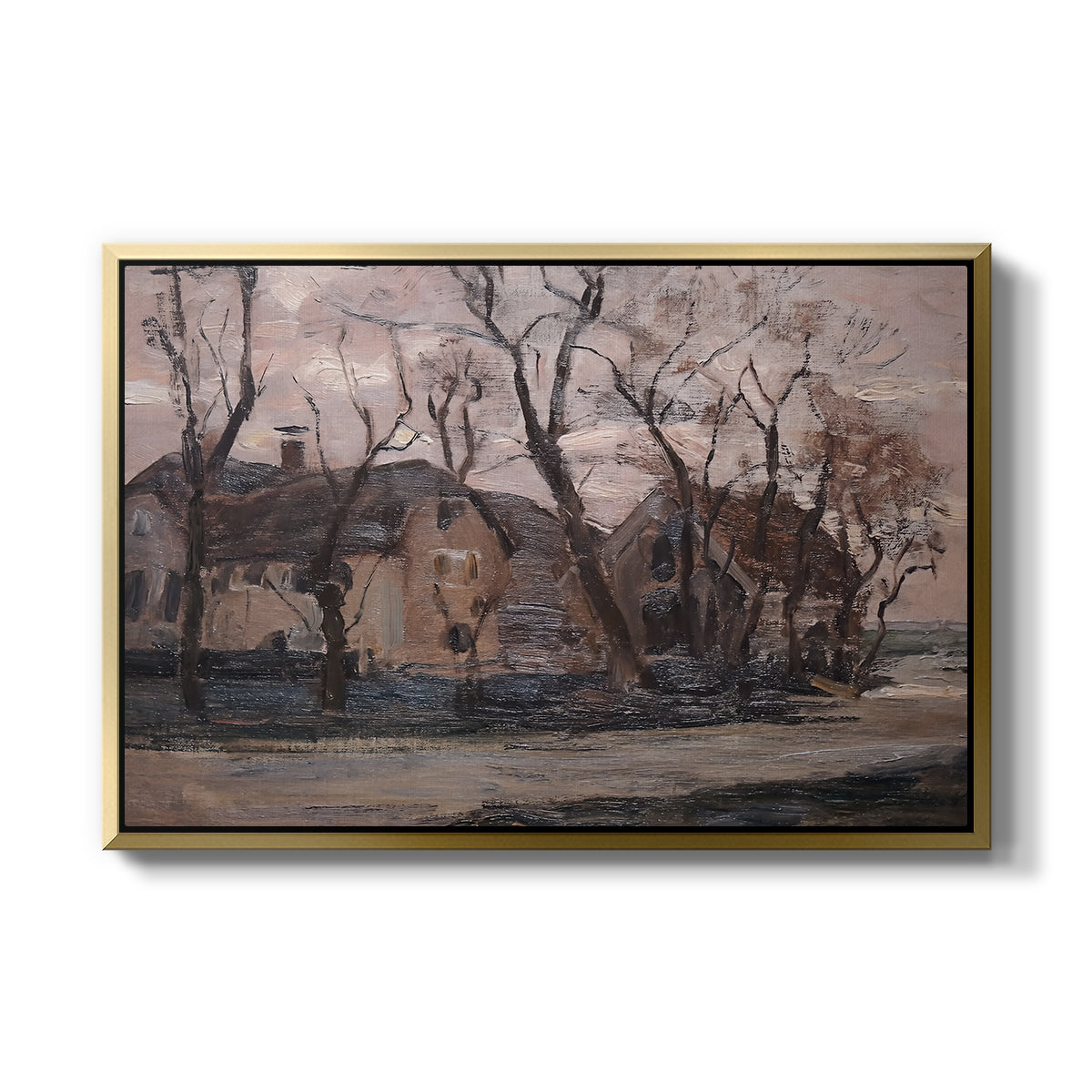 Farm near Duivendrecht in the Evening, c. 1905 - Floater Framed Canvas Print