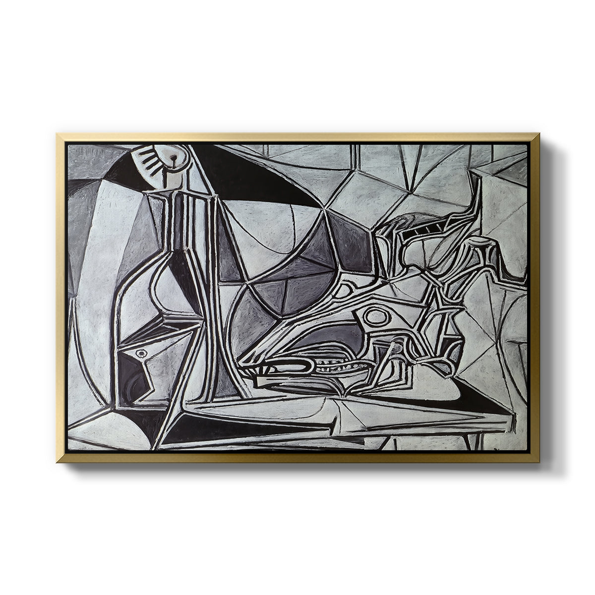 Goat's Skull, Bottle and Candle, 1952 - Floater Framed Canvas Print