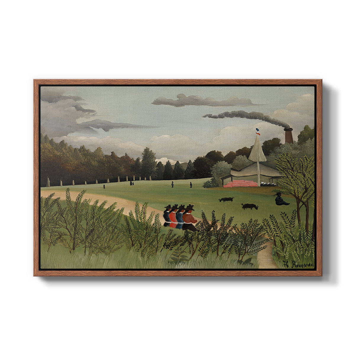The Chair Factory at Alfortville, 1897 - Floater Framed Canvas Print