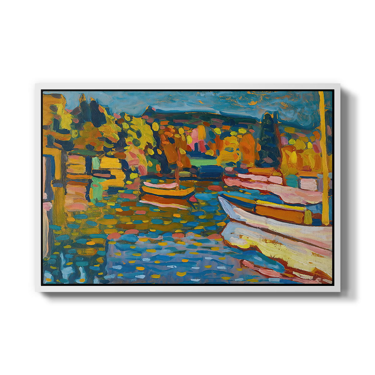 Study for Autumn Landscape with Boats, 1908 - Floater Framed Canvas Print