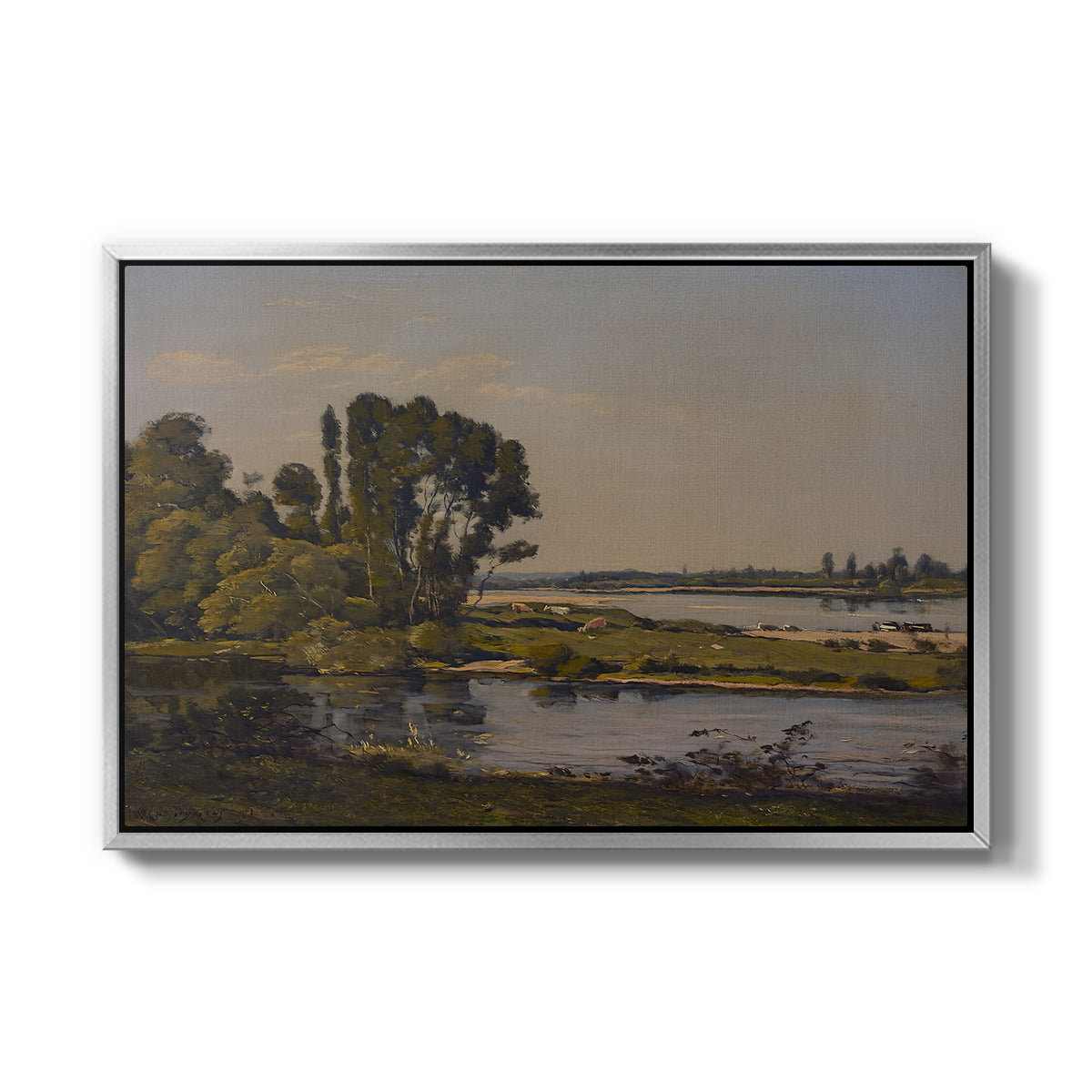 Landscape with a River, 1892 - Floater Framed Canvas Print