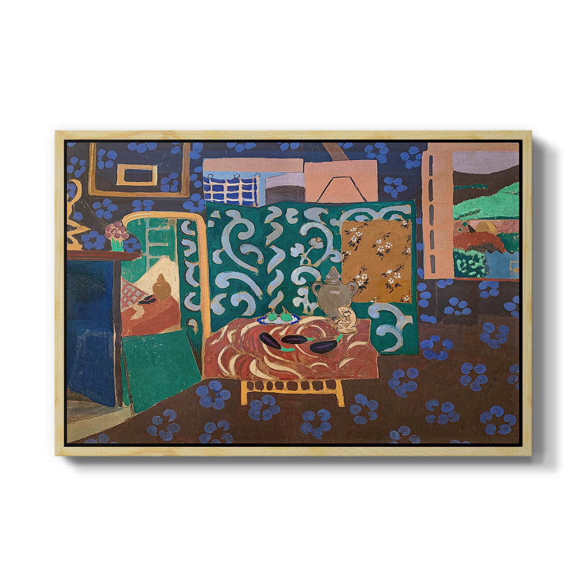 Interior with Aubergines, 1911 - Floater Framed Canvas Print