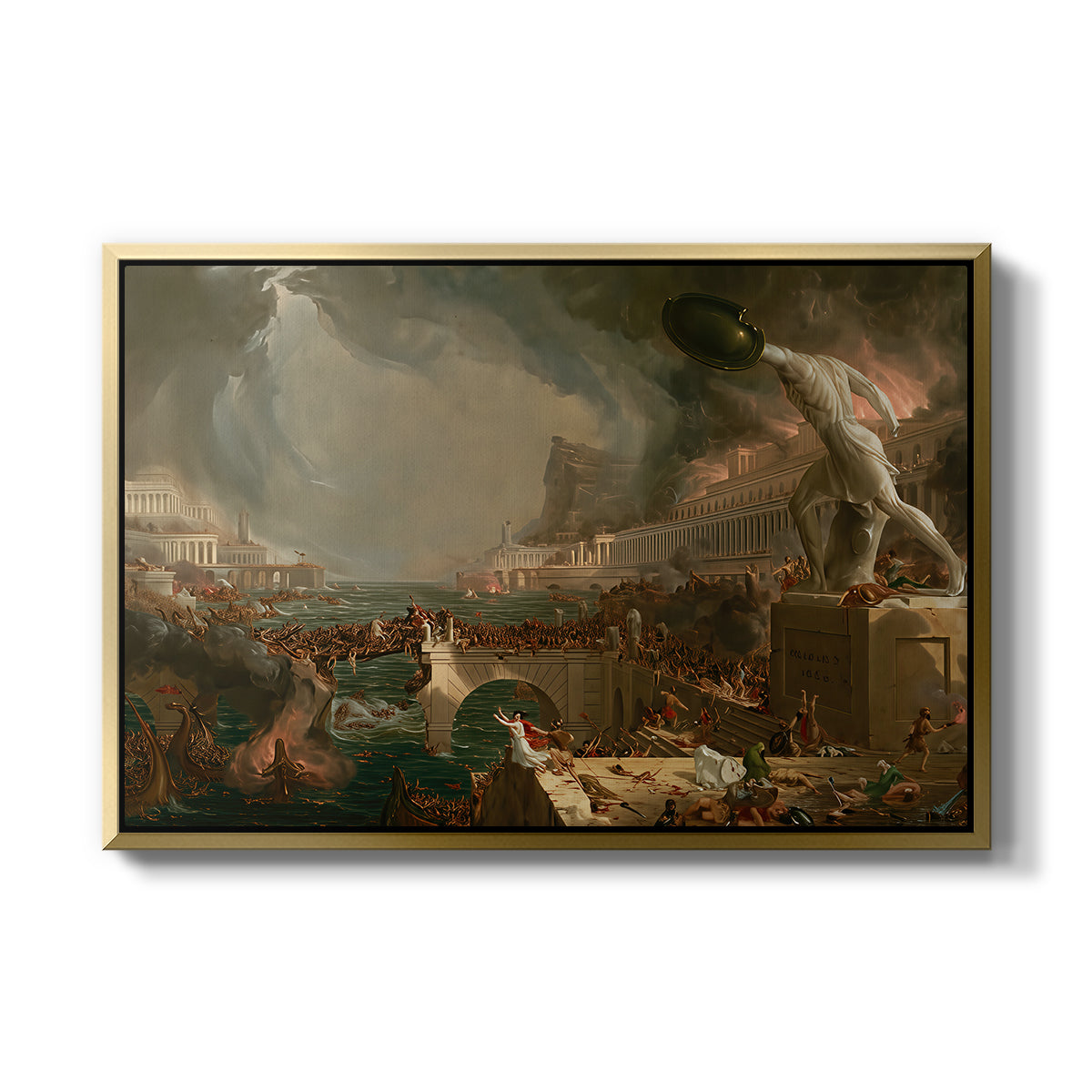The Course of Empire: Destruction, 1836 - Floater Framed Canvas Print