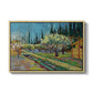 Orchard in Blossom, Bordered by Cypresses, 1888 - Floater Framed Canvas Print