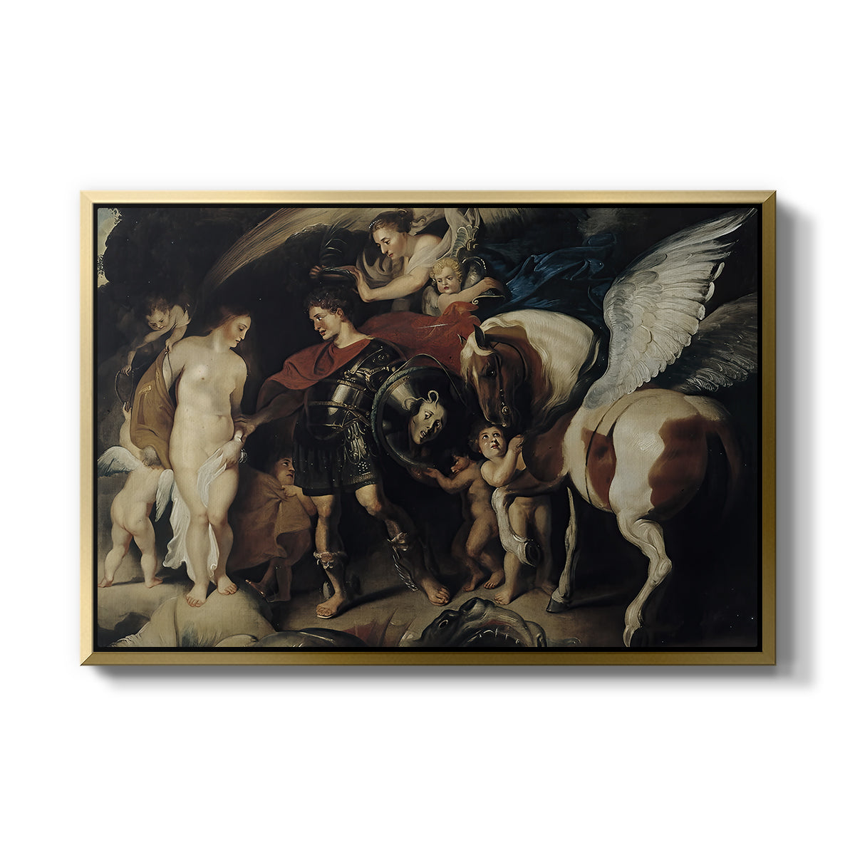 Perseus and Andromeda, c. 1620 - Floater Framed Canvas Print