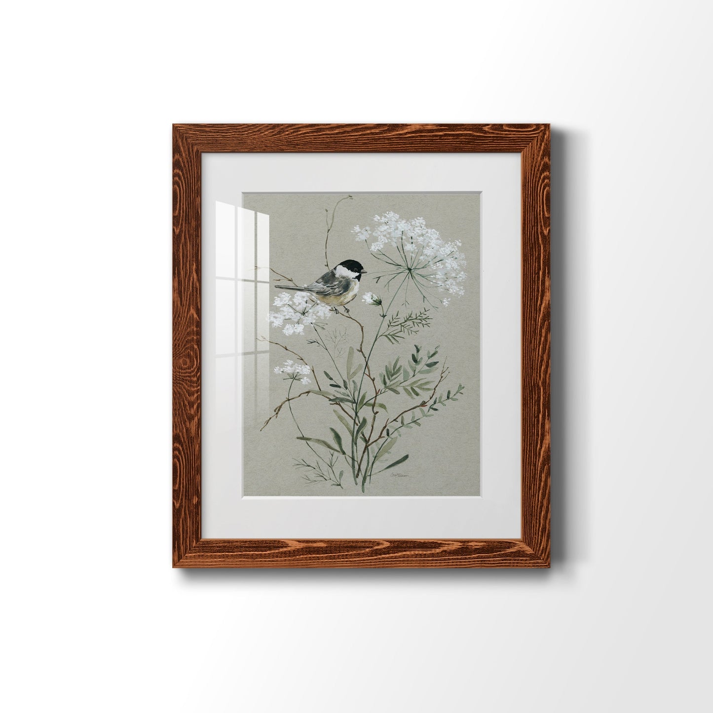 Bouquet of Grace Bird I - Barnwood Framed Art Print