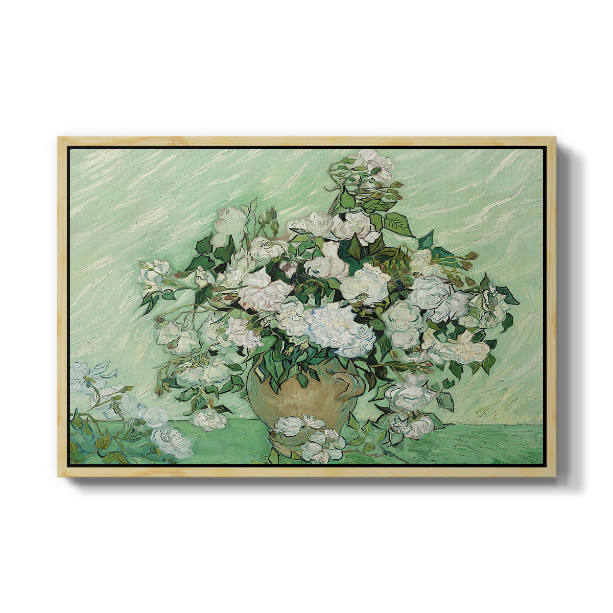 Roses, 1890 - Floater Framed Canvas Print