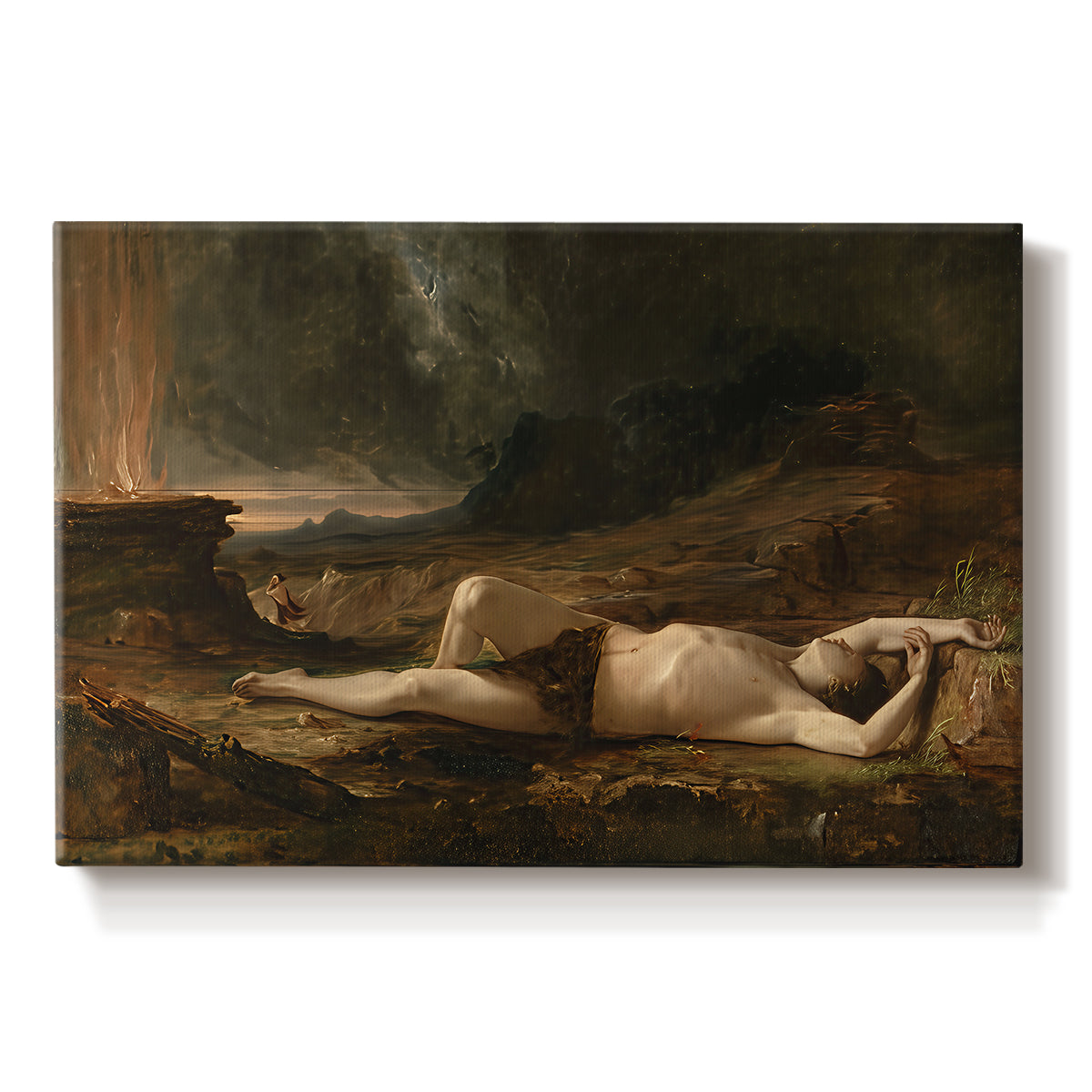 Canvas art print portraying an expressive countryside composition with balanced light, set against a white background