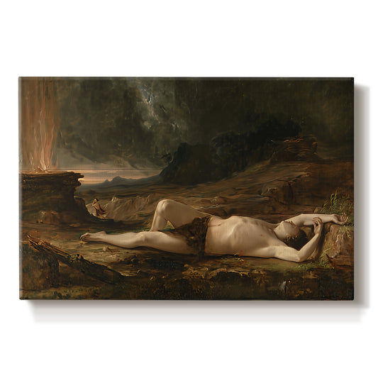 Canvas art print portraying an expressive countryside composition with balanced light, set against a white background