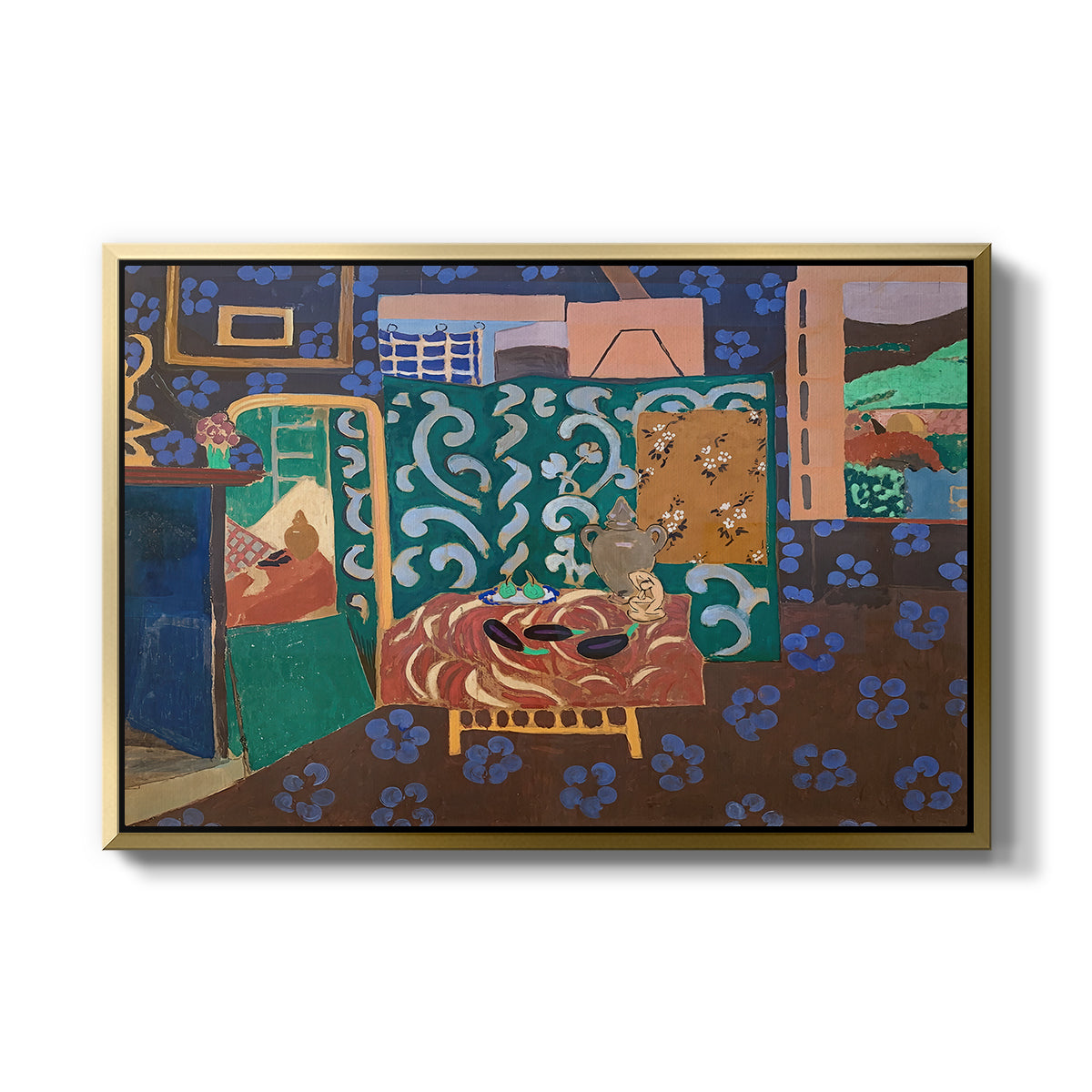 Interior with Aubergines, 1911 - Floater Framed Canvas Print