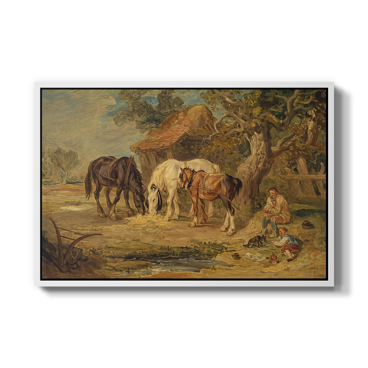 The Midday Meal, 1835 - Floater Framed Canvas Print