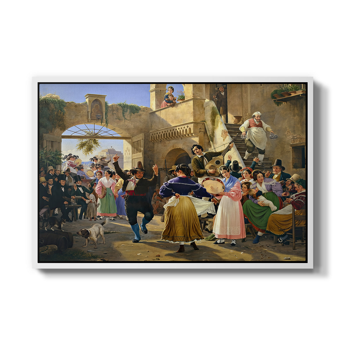 Romans Gathered for Merriment at an Osteria, 1839 - Floater Framed Canvas Print