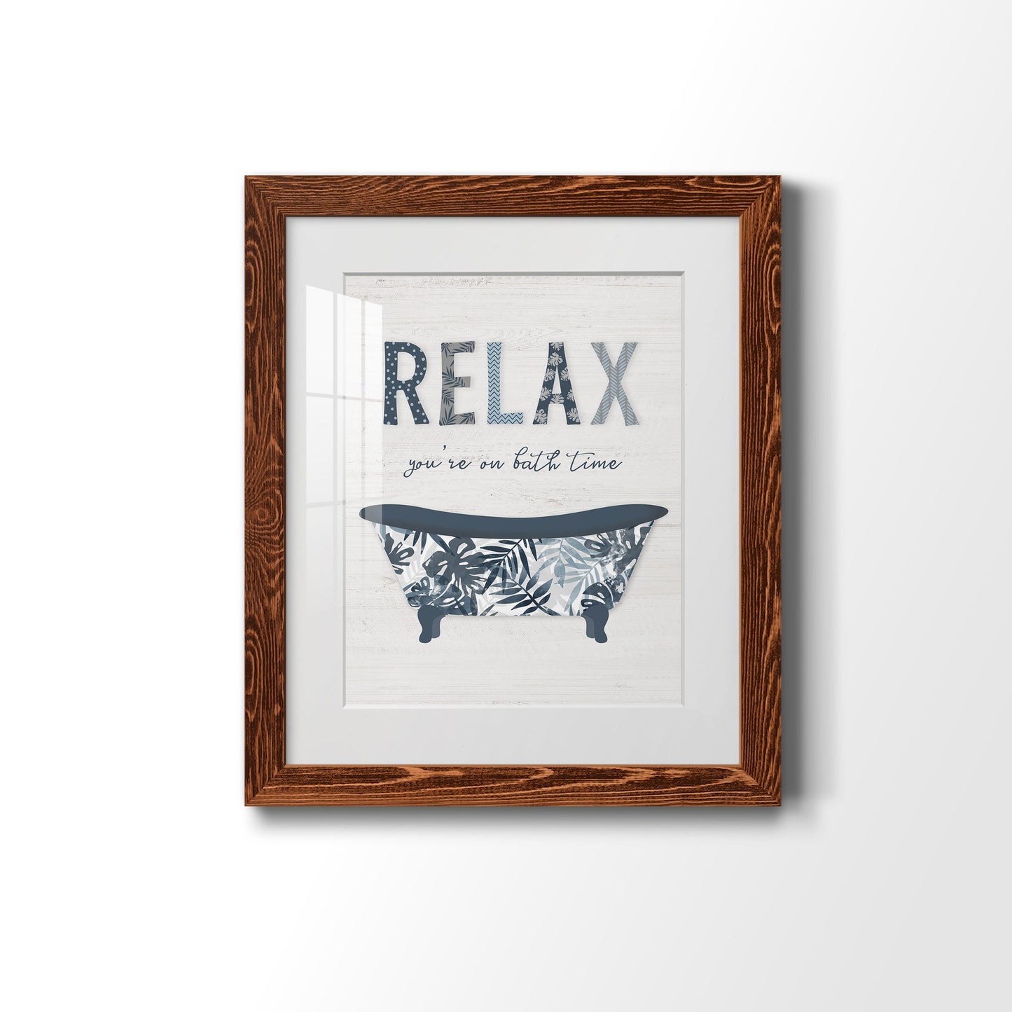 Palm Bath I - Barnwood Framed Art Print