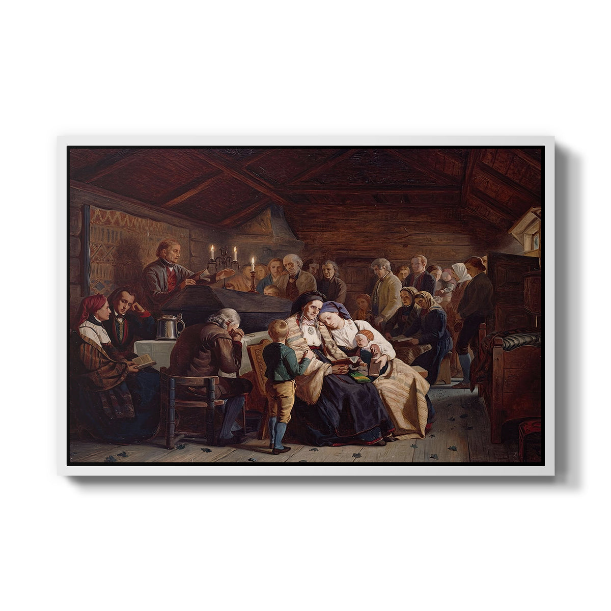 Funeral Feast, 1854 - Floater Framed Canvas Print