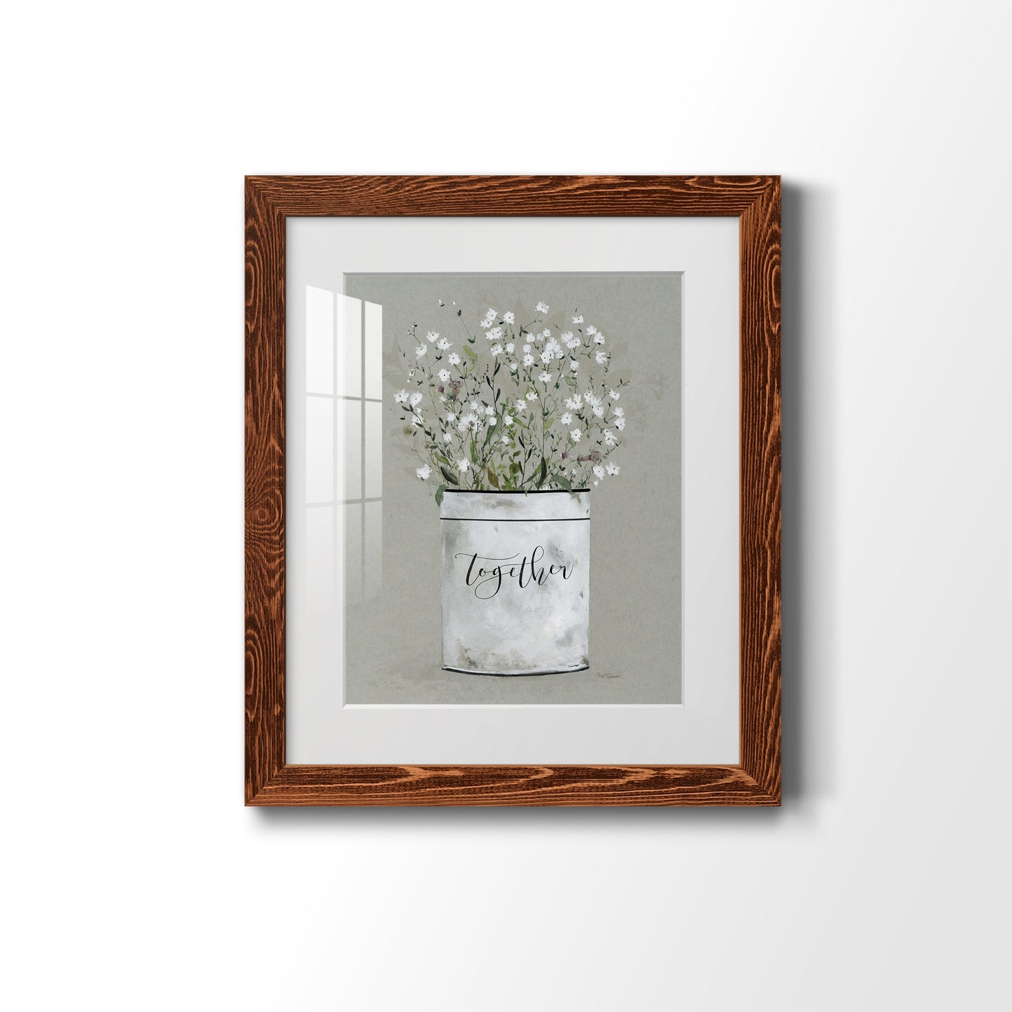 Bouquet of Grace Bucket Together - Barnwood Framed Art Print